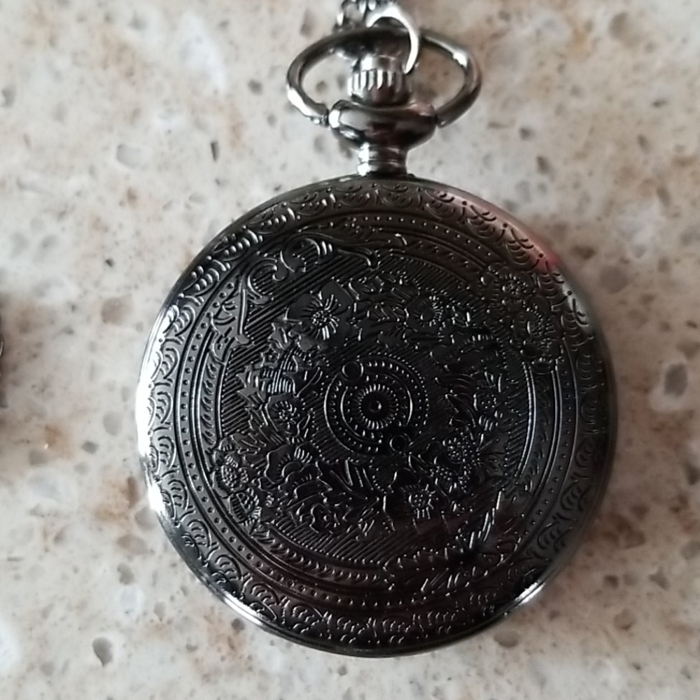 🎉HP🎉🆕️"To my son" black pocket/necklace watch - Picture 4 of 7